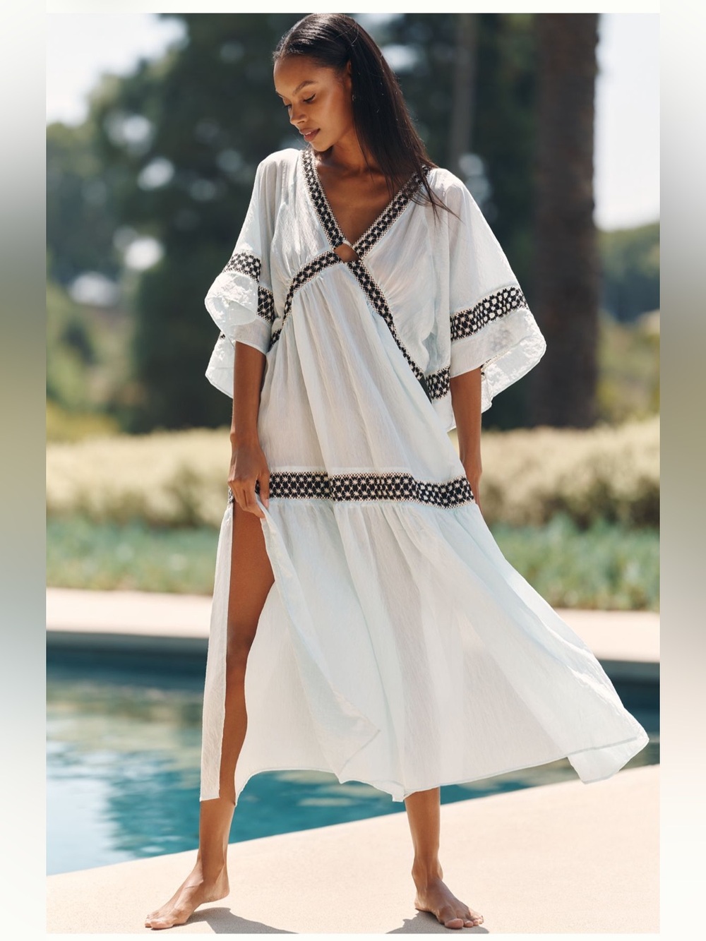 NWT retail $138 size XS #Anthripologie,#Celandine “Amalia Caftan”
in pastel blue